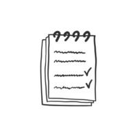 Hand drawn memo paper sheet icon in flat style. Checklist illustration on isolated background. To do list sign business concept. vector