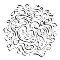 Hand drawn decorative curls and swirls icon in flat style. Doodle sketch illustration on isolated background. Chaotic random waves sign business concept. vector