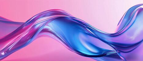 Flowing abstract design with vibrant blue and pink hues creating a stunning visual effect photo