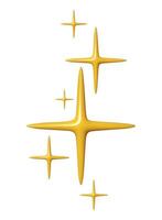 Glossy yellow stars illustration in 3D style, featuring shiny, abstract sparkles. Perfect for luxury designs, festive decorations, holiday themes, and creative projects with an elegant vector