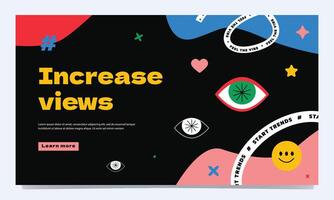 Landing page template. A solution to increase the views, popularity of famous people. vector