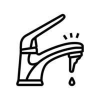 dripping faucet water saving line icon illustration vector