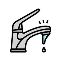 dripping faucet water saving color icon illustration vector