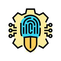 security system biometric color icon illustration vector