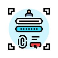 password biometrics integration color icon illustration vector