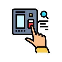 access control biometric color icon illustration vector