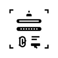 password biometrics integration glyph icon illustration vector