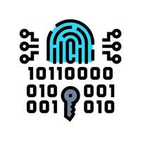 encryption biometric color icon illustration vector