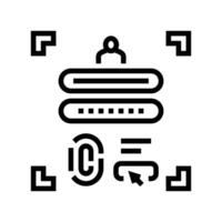 password biometrics integration line icon illustration vector