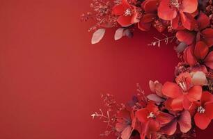 Elegant red floral arrangement on a vibrant backdrop for home decor inspiration photo