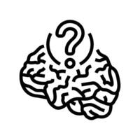question mark brainstorm line icon illustration vector