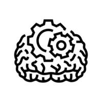 gears brainstorm line icon illustration vector