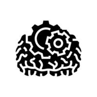 gears brainstorm glyph icon illustration vector