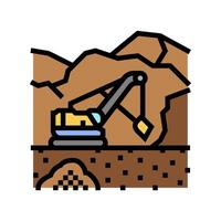 surface mining color icon illustration vector