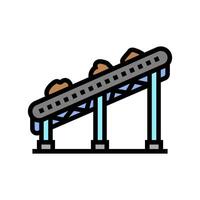conveyor system mining color icon illustration vector