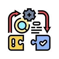 problem solving business process color icon illustration vector