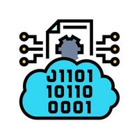 cloud computing business process color icon illustration vector