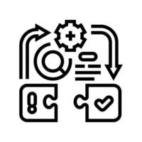 problem solving business process line icon illustration vector