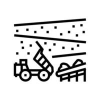 extraction process mining line icon illustration vector