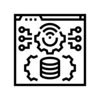 it infrastructure management business process line icon illustration vector