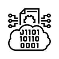 cloud computing business process line icon illustration vector