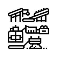 ore processing mining line icon illustration vector