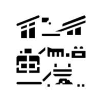 ore processing mining glyph icon illustration vector