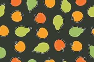 Seamless pattern with fruits. illustration with apples and pears. . illustration vector