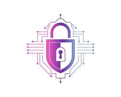 Cybersecurity lock icon representing digital data protection, network security, encryption technology, safeguarding sensitive information, preventing cyber threats, ensuring privacy vector
