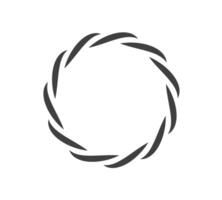 Round frame black and white ornament. Graphic border doodle. Ring curve link connection vector