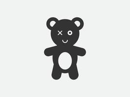 Teddy toy icon on white background. Line style illustration. vector