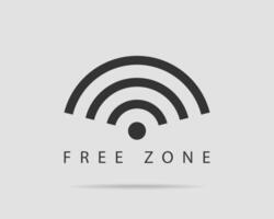 Free wi fi icon. Connection zone wifi symbol. Radio waves signal. vector