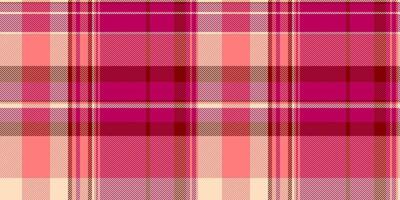 Asymmetric pattern check, flannel background textile fabric. Screen seamless plaid tartan texture in pink and red colors. vector