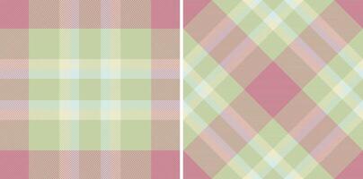 Pattern textile check of plaid seamless with a tartan fabric texture background. Set in pastel colors for stylish duvet cover designs. vector