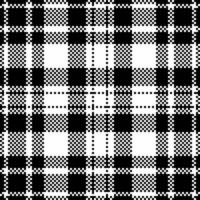 Hunter plaid textile tartan, styled seamless background fabric. Cut out pattern texture check in black and white colors. vector