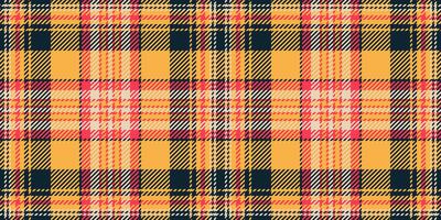 Pajamas pattern check texture, cloth seamless plaid. Equal background fabric tartan textile in amber and dark colors. vector