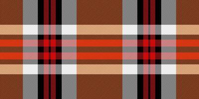 Stripe tartan seamless background, expressive fabric plaid pattern. Curve texture textile check in black and orange colors. vector