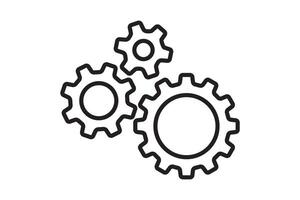 Setting icon with work cog gear element. Cogweel mechanism symbol. vector