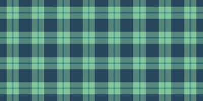 Endless seamless tartan textile, punk fabric check plaid. Path background texture pattern in teal and cyan colors. vector
