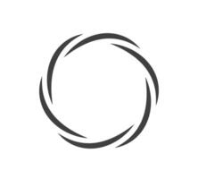 Round frame black and white ornament. Graphic border doodle. Ring curve link connection vector