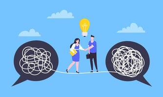 Understanding problem solution simplify challenge business flat style design illustration.. vector