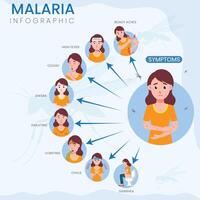 Malaria Symptoms Infographic Identifying Key Signs of Malaria for Early Detection vector