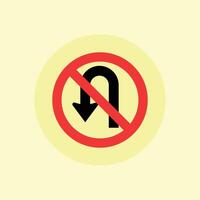 A no turn sign on a yellow background vector