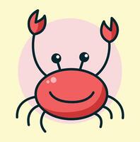 A cartoon crab with two claws and a smile vector
