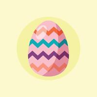 An easter egg with a chevron pattern on it vector