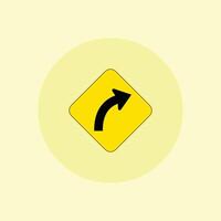 A yellow sign with an arrow pointing left vector