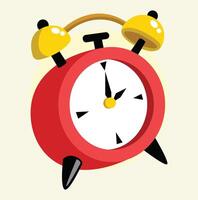 A red alarm clock with yellow bells vector