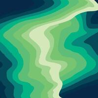 A green and blue wave pattern on a dark background vector
