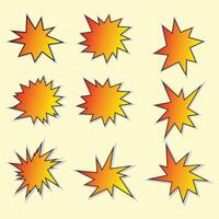 Set of starburst twotone vector