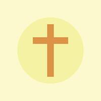 A cross is shown in a yellow circle vector